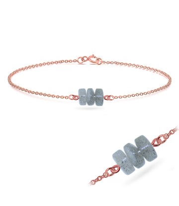 Rose Gold Plated Labradorite Silver Bracelets BRS-423-RO-GP